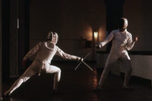 two fencers dueling